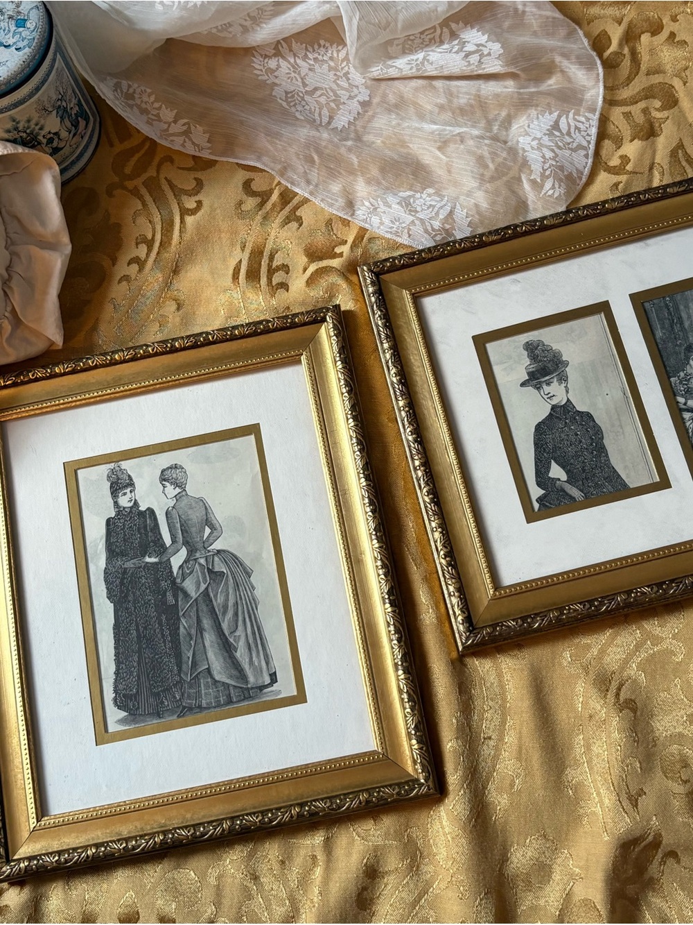 Set of 2 Ornate Gold-Tone Picture Frames – Victorian Style